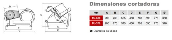 CORTADORA DE FIAMBRES MAINCA MOD  TU-350